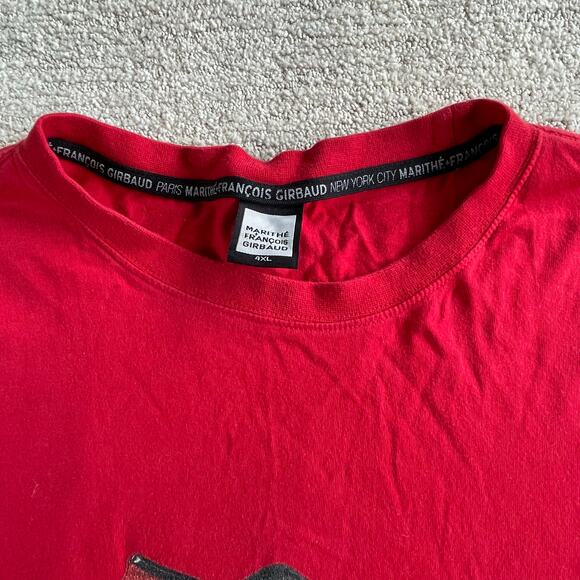 🔥VTG Marithe Francois Girbaud 4XL Boxing Glove Red Short Sleeve Graphic Shirt - Picture 6 of 14